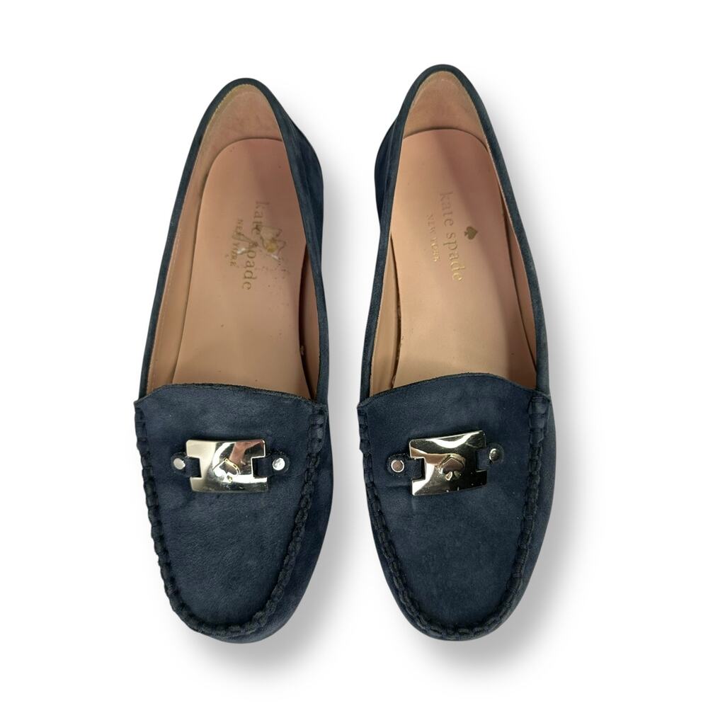 Kate Spade New York Women's Carmen Loafers Size 7.5 B Navy Blue Driving Loafer - Picture 4 of 12